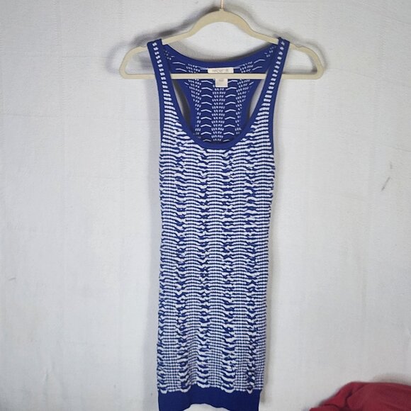 Arden B Blue Sleeveless Racer Back Sweater Rayon Span Form Fitting Dress Size S - Picture 1 of 16